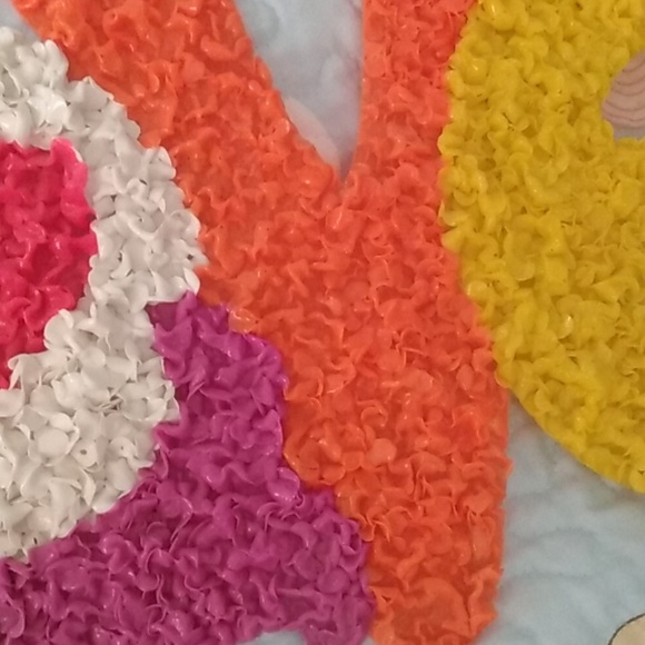 Vintage Melted Plastic Popcorn Love Sign